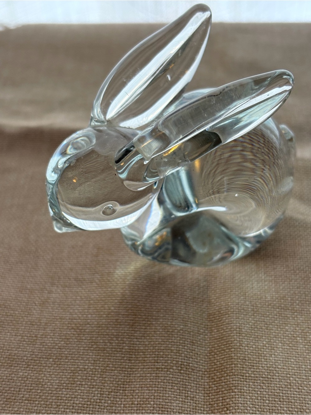 Clear Glass Bunny Figurine - Decorative Home Art